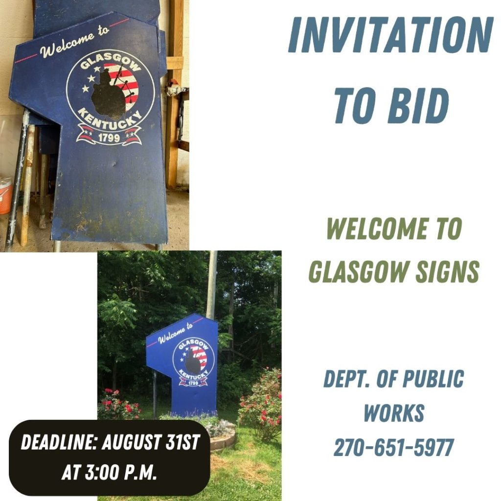 City of Glasgow is accepting bids for the old Glasgow Signs WCLU Radio