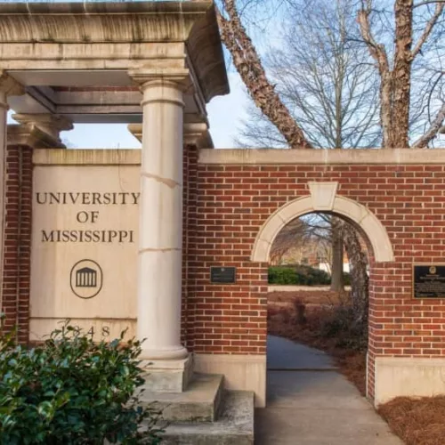Entrance to the University of Mississippi in Oxford^ MS