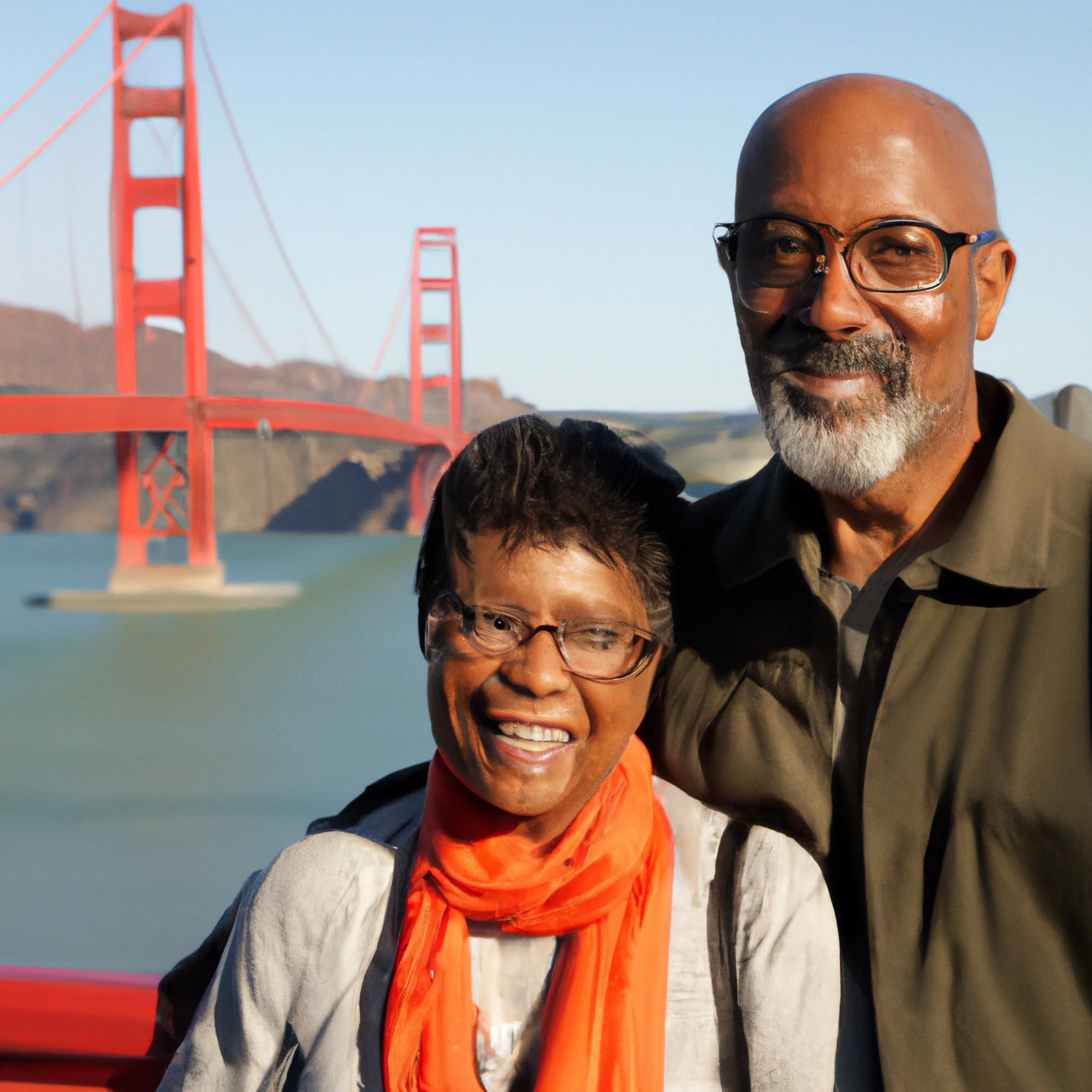 olderblackcoupleinfrontofgoldengatebridge