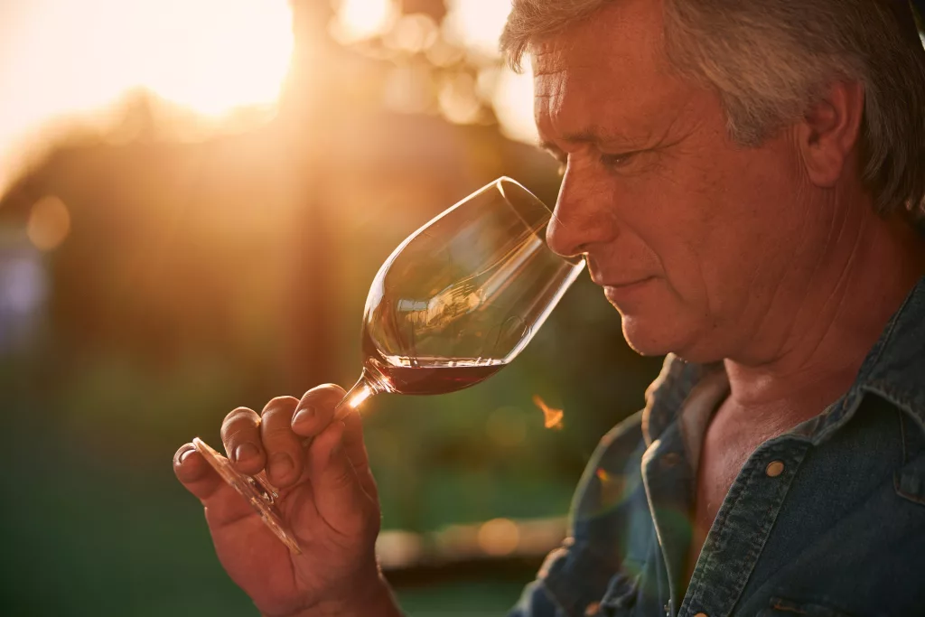 gorgeousbouquetofoldredwineintheglass