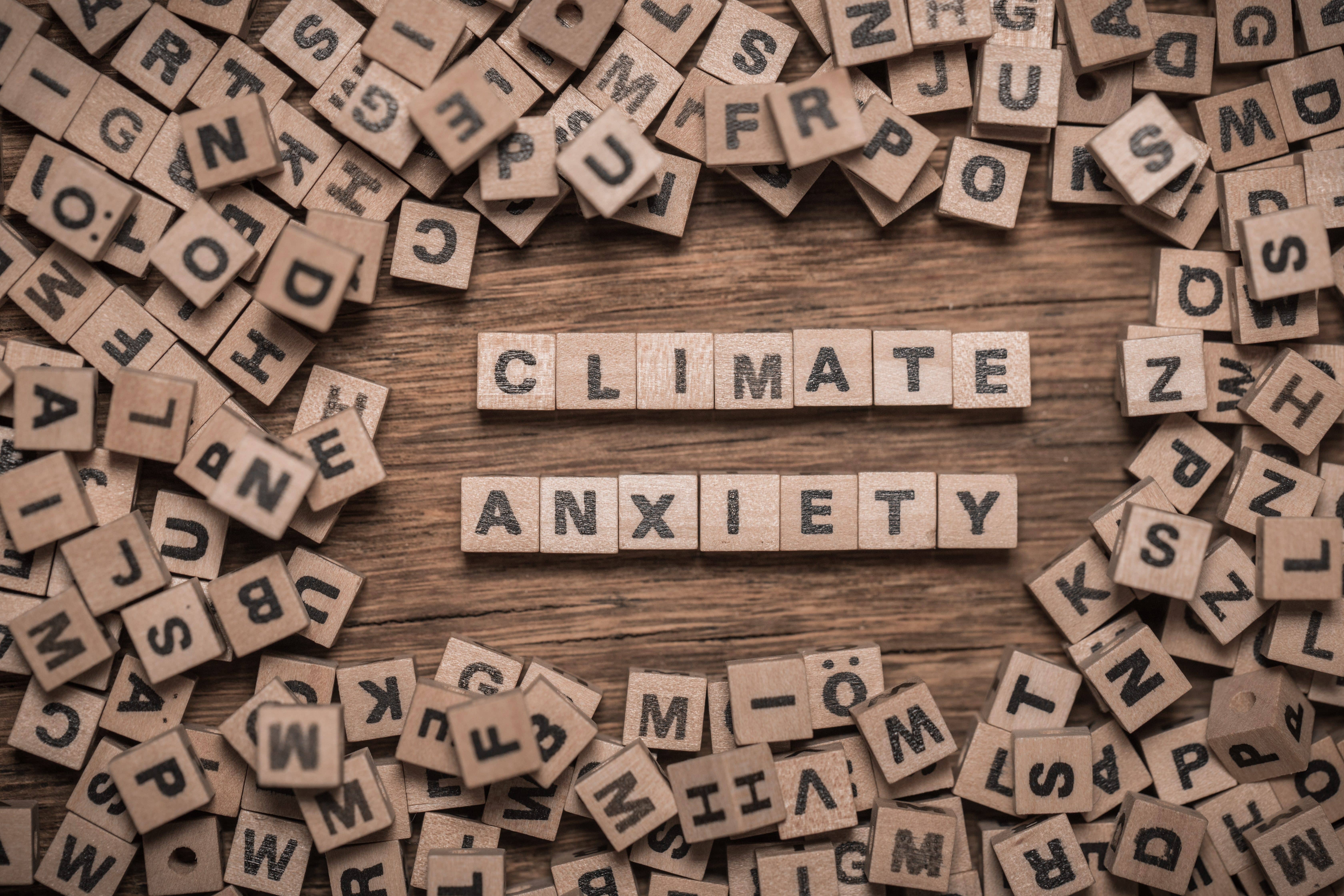 climatepanicsymbolwordsclimateanxietymadeofscatteredletters