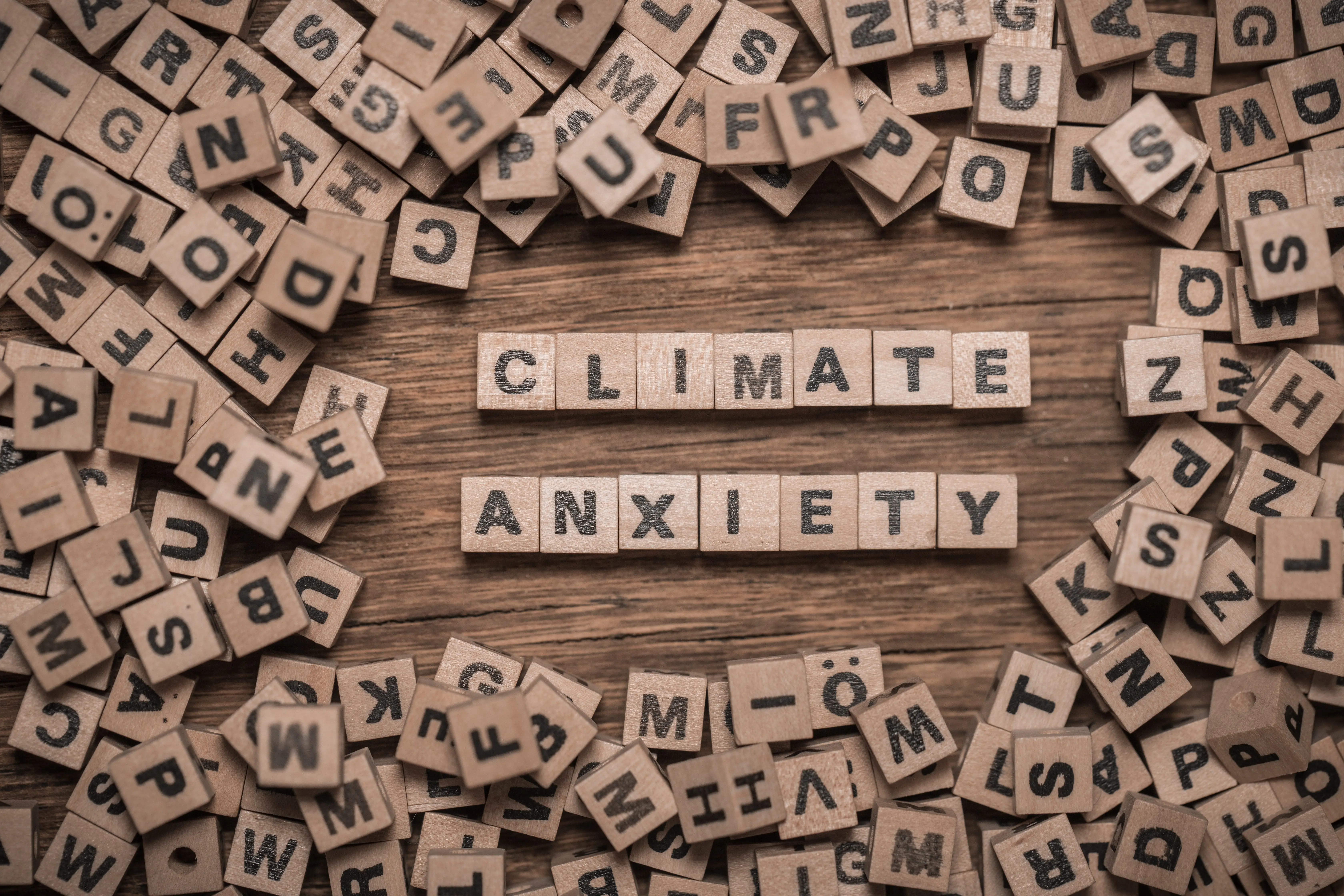 climatepanicsymbolwordsclimateanxietymadeofscatteredletters