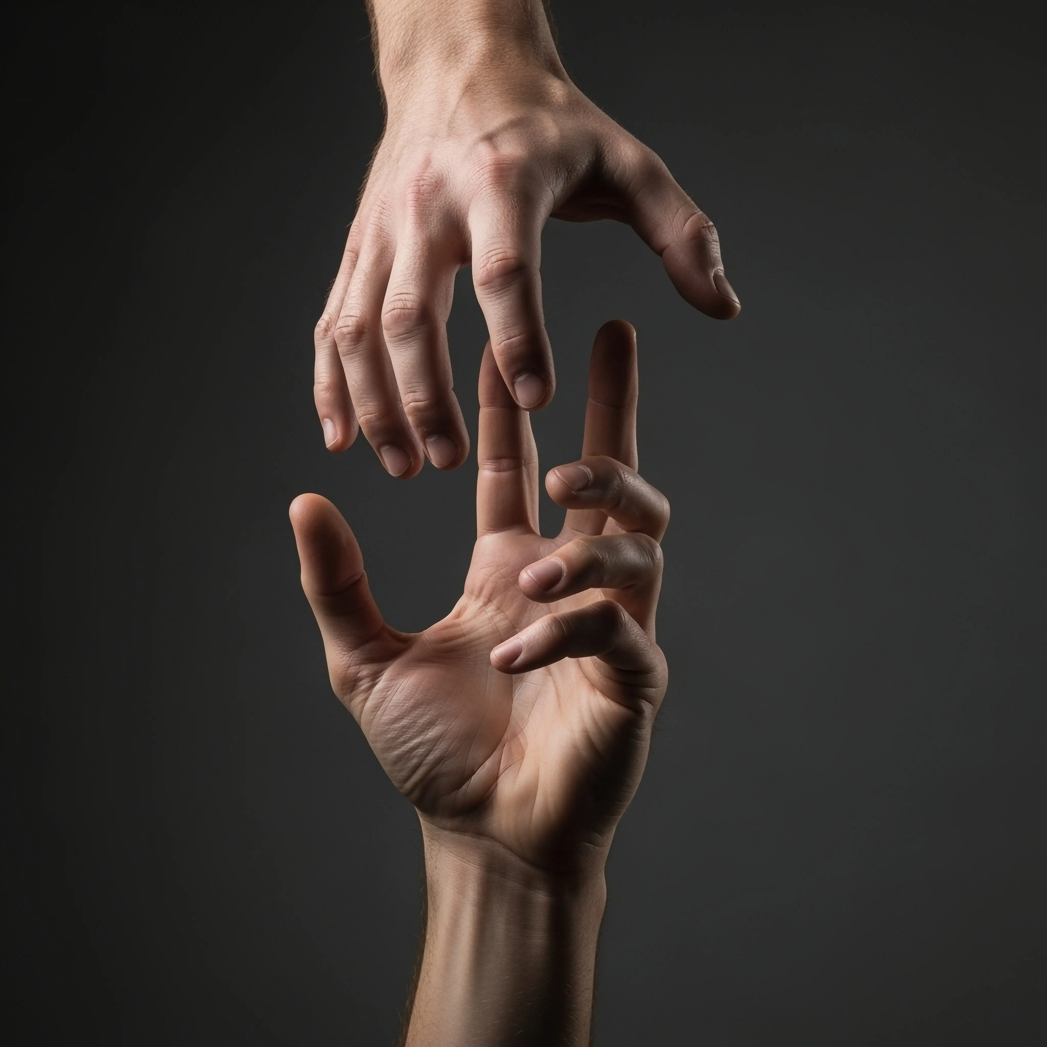 verticalimageofahandreachdownfromthetop