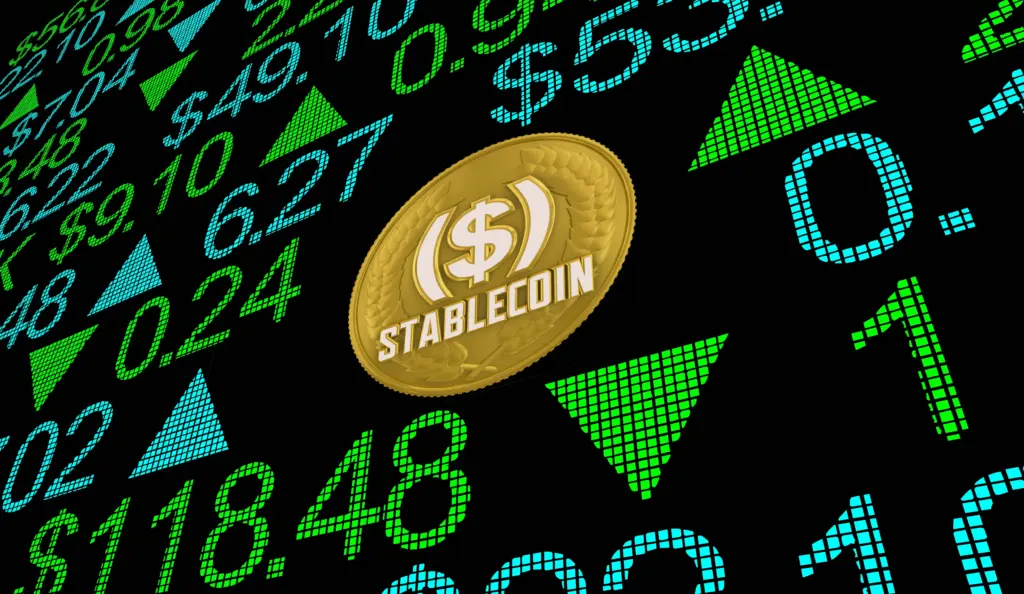 stablecoinstockmarketcryptocurrencytradingpricesinvestment3dillustration