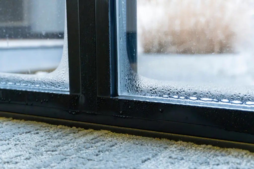 closeupofdoubleglazedwindowdoorcondensationcausesby