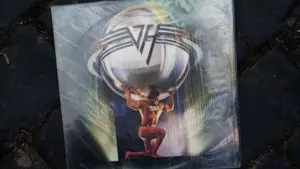 Retro album cover of Van Halen iconic record titled '5150' from 1986.