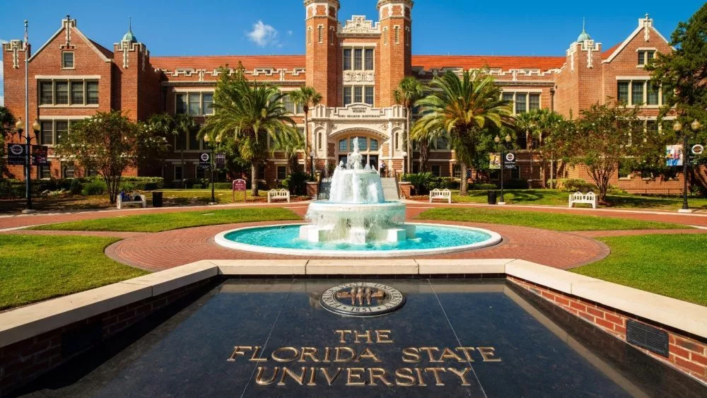The classic red brick architecture of the administration building of the Florida State University. Tallahassee^ Florida USA - October 13^ 2010