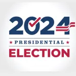 Logo symbol icon design for American (USA) Presidential 2024 election year.