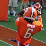 Clemson's DeAndre Hopkins catches a touchdown pass from Tajh Boyd on September 11^ 2010 in Clemson^ South Carolina. Clemson defeated Presbyterian 58-21.