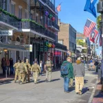 Bourbon Street reopened following New Year's day truck attack with federal police. New Orleans^ LA^ USA - January 2^ 2025