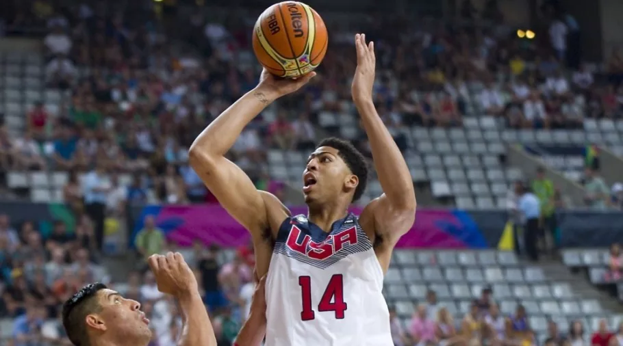 Anthony Davis of USA Team (14) at FIBA World Cup basketball match between USA and Mexico^ final score 86-63^ on September 6^ 2014^ in Barcelona^ Spain.