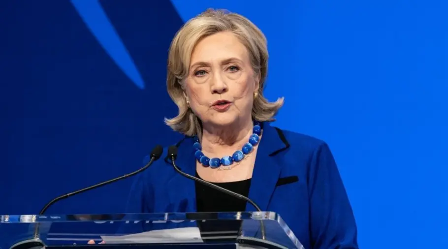 Hillary Rodham Clinton speaking at Clinton Global Initiative summit in New York on September 18^ 2023