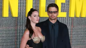 Kaya Scodelario and Theo James attend the UK Series Global Premiere of "The Gentlemen" at the Theatre Royal Drury Lane in London^ England. London^ United Kingdom - March 05^ 2024