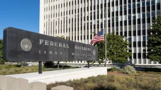 Federal Building at 11000 Wilshire Boulevard in Los Angeles^ California^ USA^ home to the FBI^ Veterans Affair offices and the Los Angeles Passport Agency. Los Angeles^ California^ USA - July 6^ 2022