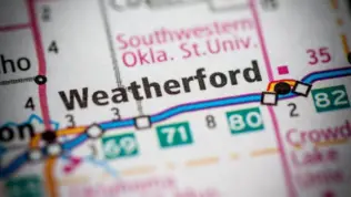 MAP featuring Weatherford. Oklahoma. USA