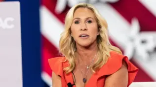 Congresswoman Marjorie Taylor Greene (R) in conversation with Sara Carter during CPAC Texas 2022 conference at Hilton Anatole Dallas^ TX - August 5^ 2022