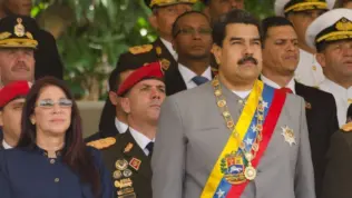 President of Venezuela^ Nicolás Maduro with First Lady Cilia Flores in a military parade. Caracas. February 1^ 2017