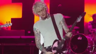 Machine Gun Kelly performs on stage at the Audacy Beach Festival. FORT LAUDERDALE^ FLORIDA - DECEMBER 4^ 2022