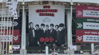 BTS World Tour 'ARIRANG' took place from April 9–12^ 2026^ at Goyang Stadium^ northwest of Seoul^ drawing fans across three sold-out nights. Goyang^ South Korea - April 12 2026