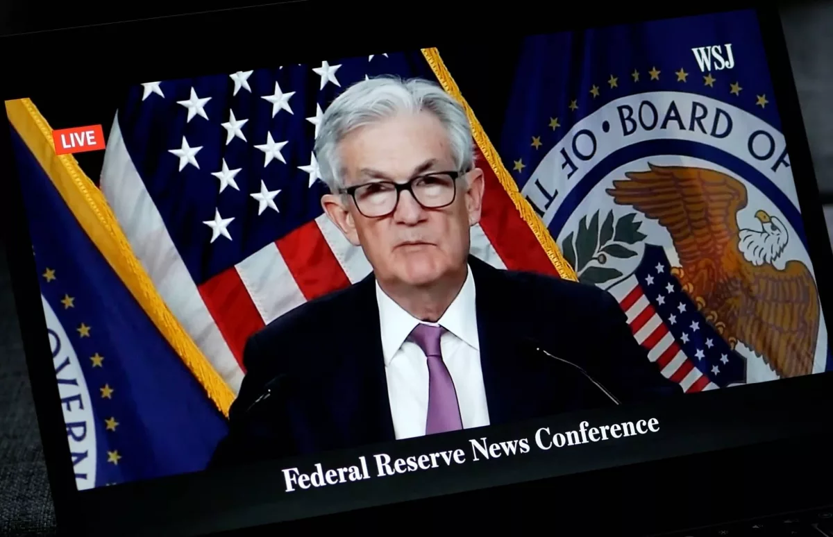 Fed Chair Jerome Powell Talking about Inflation^ Wathing the Video on CNBC Television YouTube Channel^ on a Macbook Pro