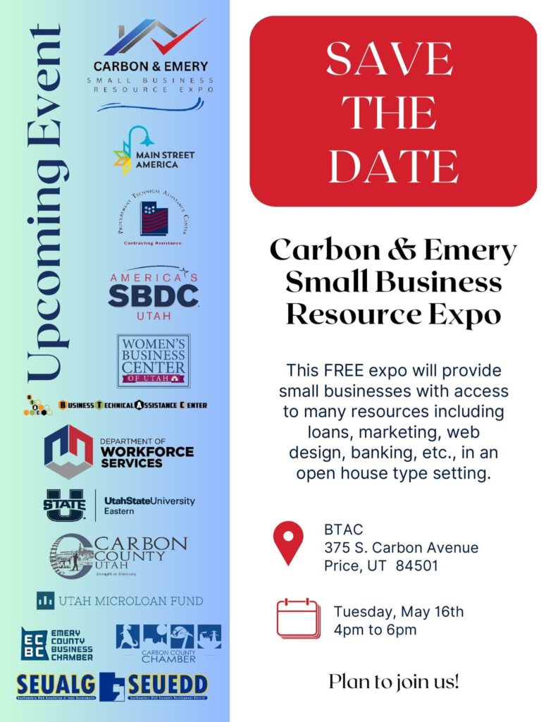 Carbon & Emery Small Business Resource Expo on May 16 KOAl Price,UT