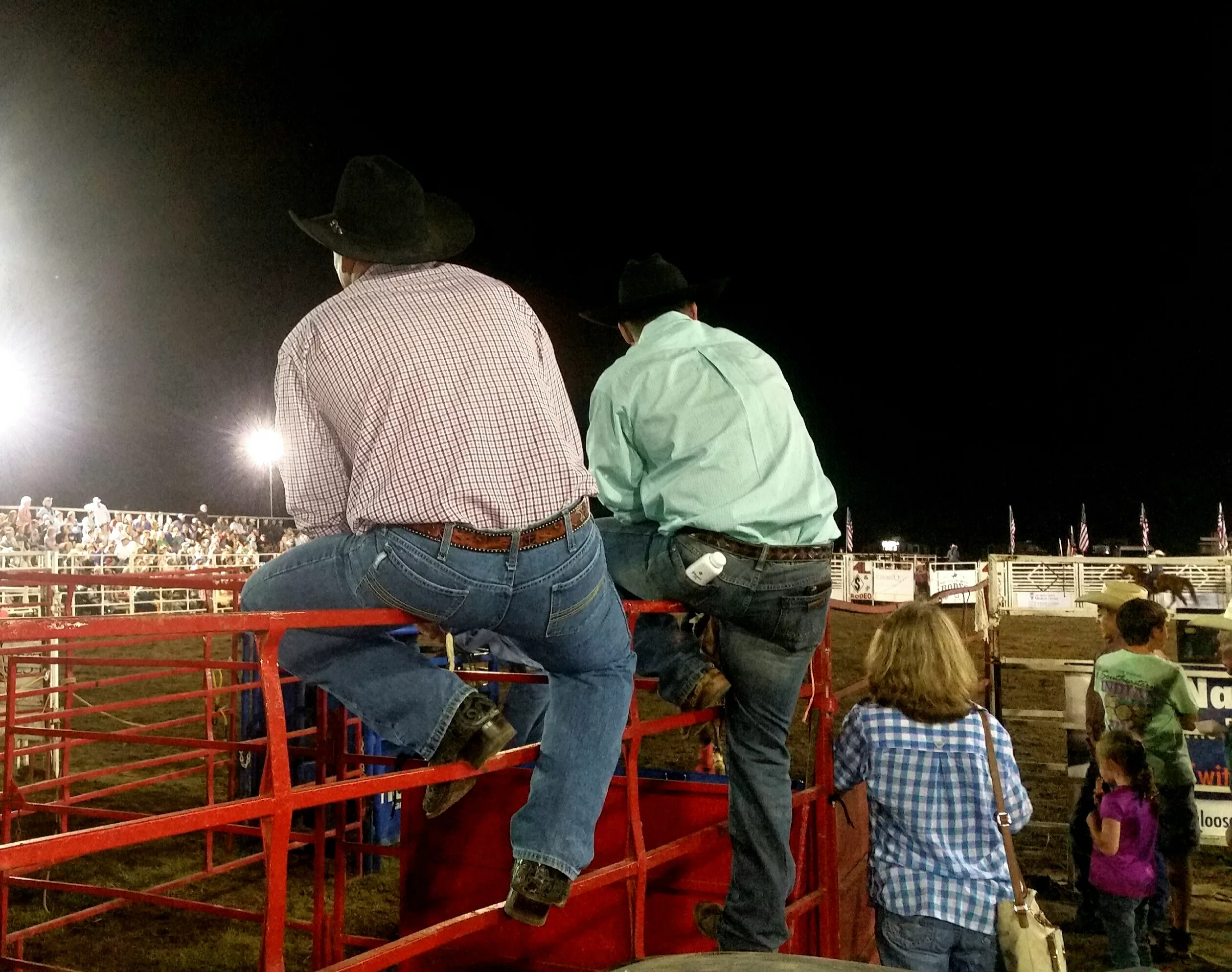 people-from-behind-are-cowboys-at-a-rodeo-sitting-2022-11-12-09-54-28-utc