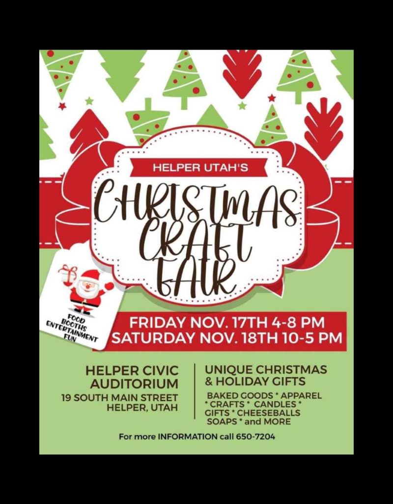 Helper Utah's Christmas Craft Fair begins Nov. 17 KOAl Price,UT