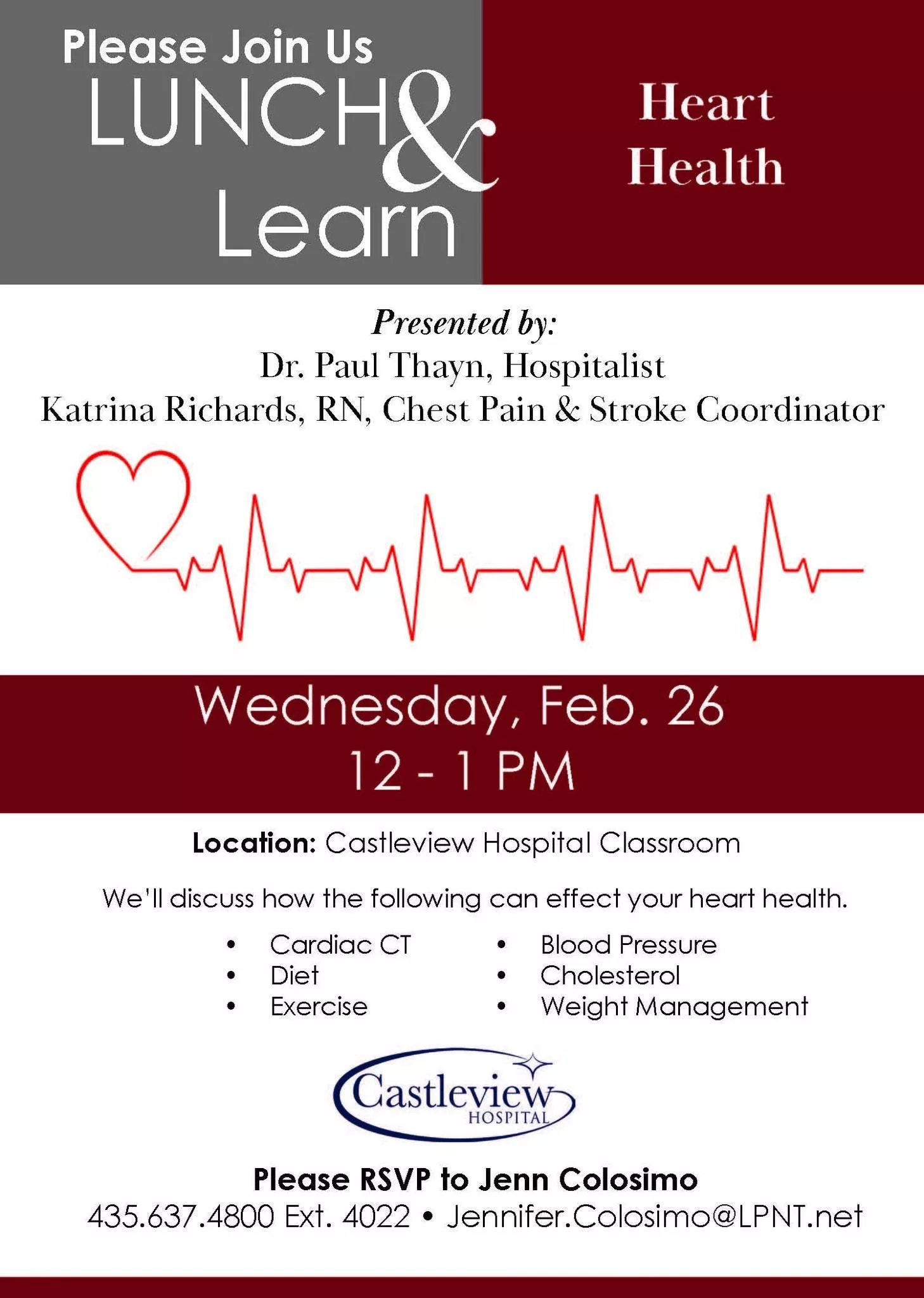 Castleview Hospital Lunch & Learn: Heart Health