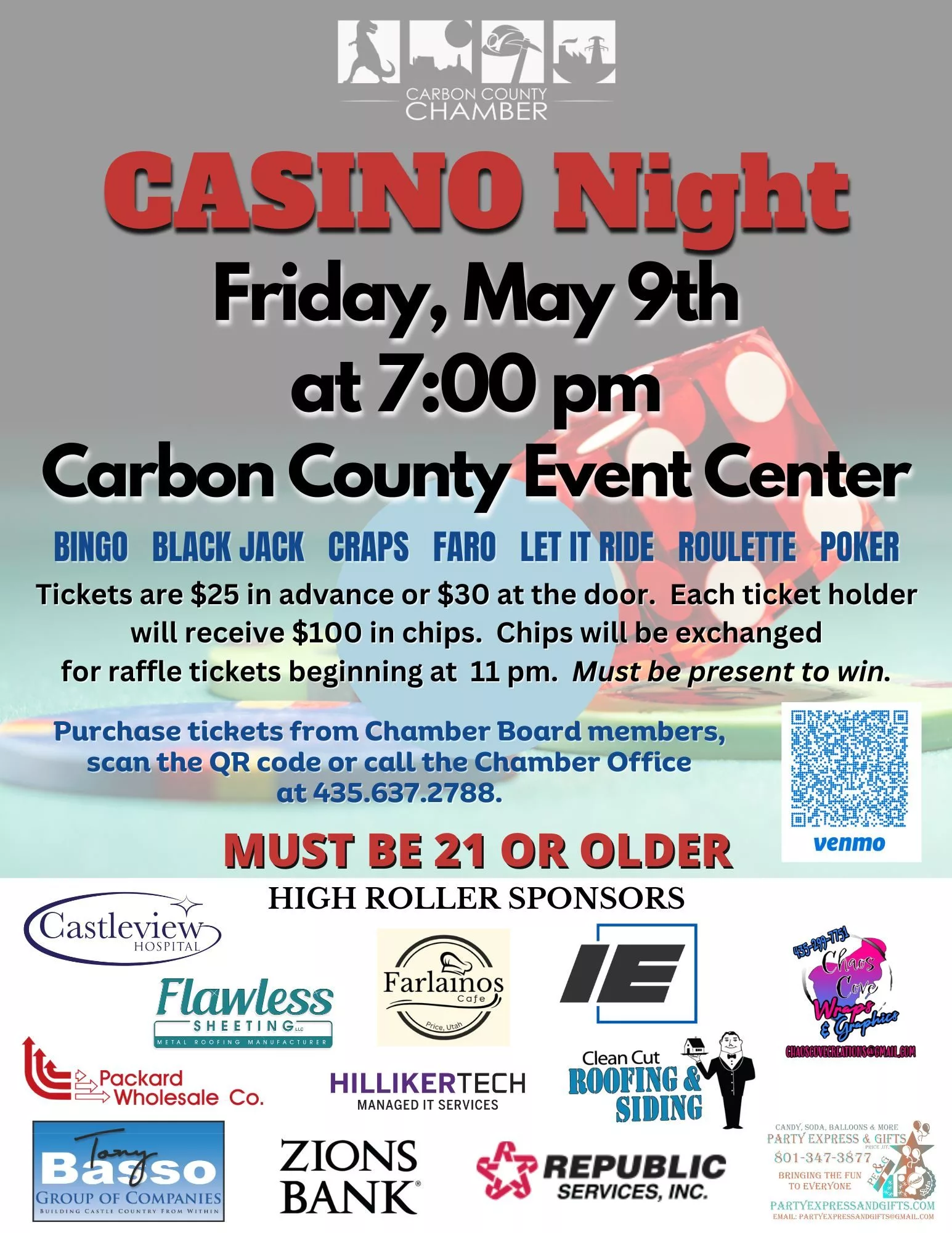 Carbon County Chamber is hosting Casino Night