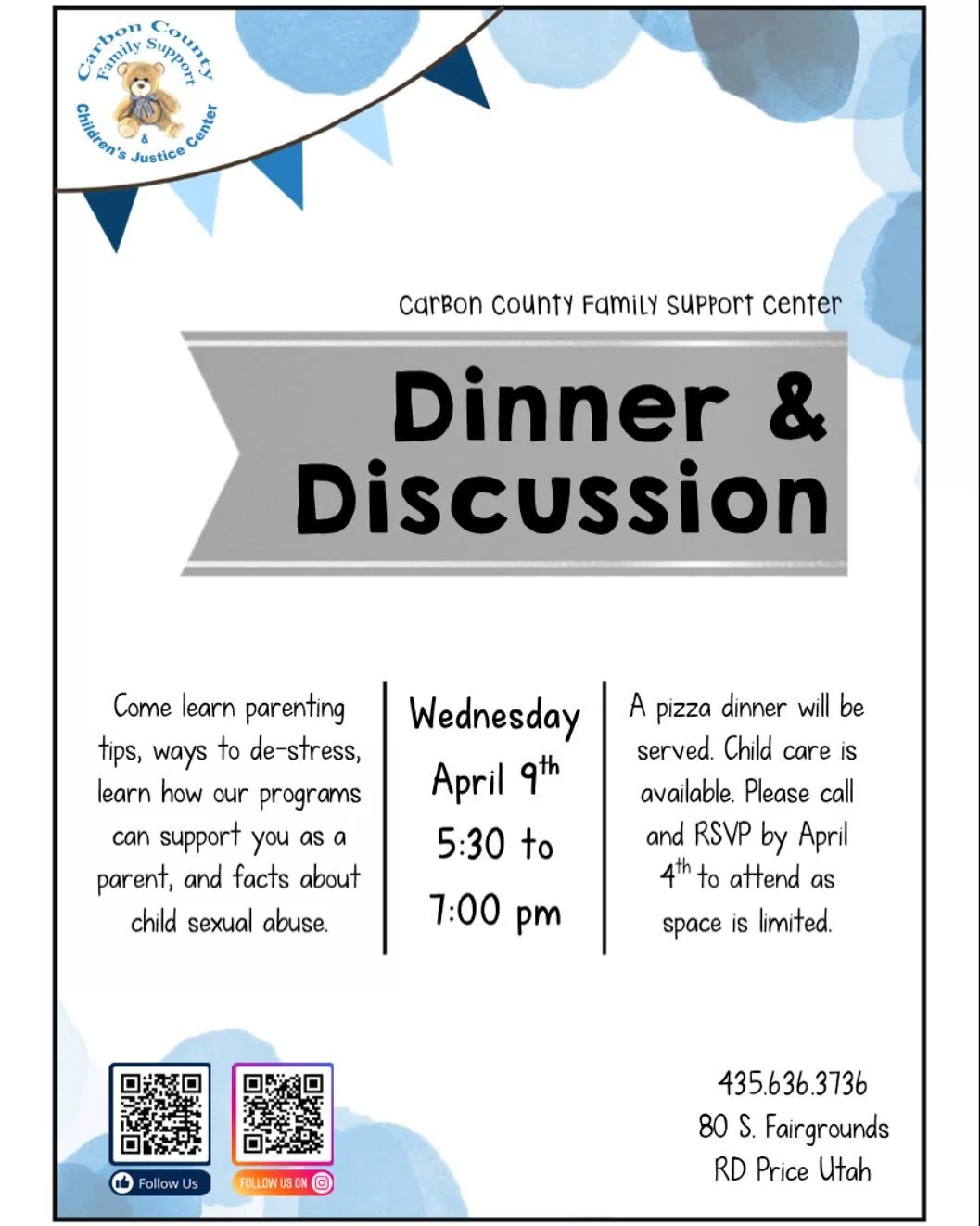 Carbon County Family Support Center presents Dinner & Discussion