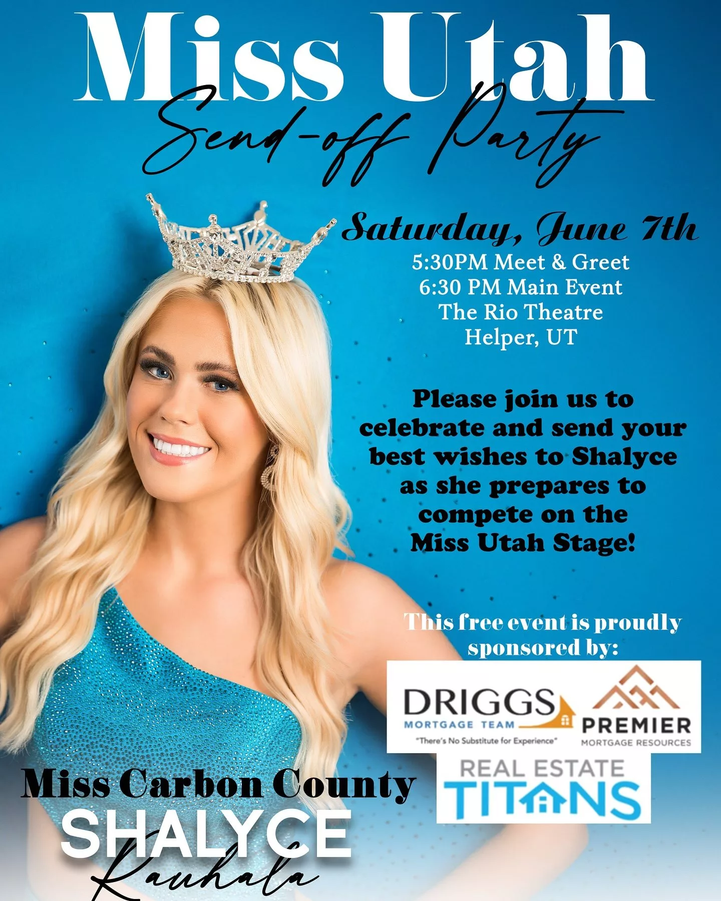 Miss Carbon County is hosting a Miss Utah Send-Off Party