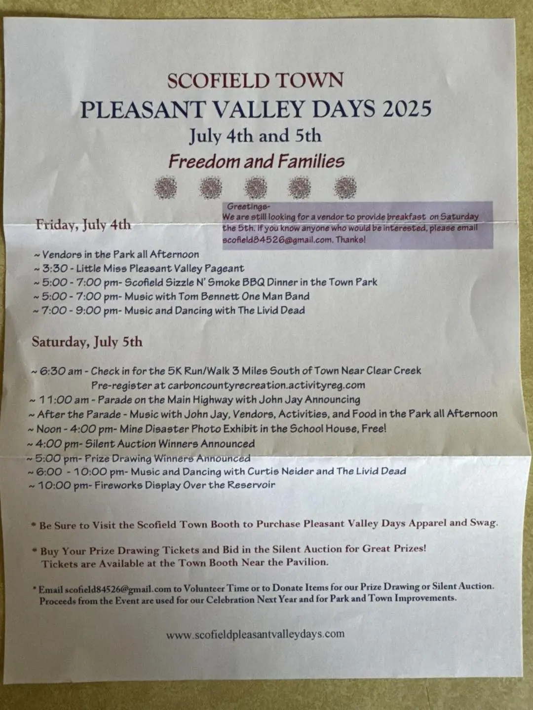 Scofield’s Pleasant Valley Days
