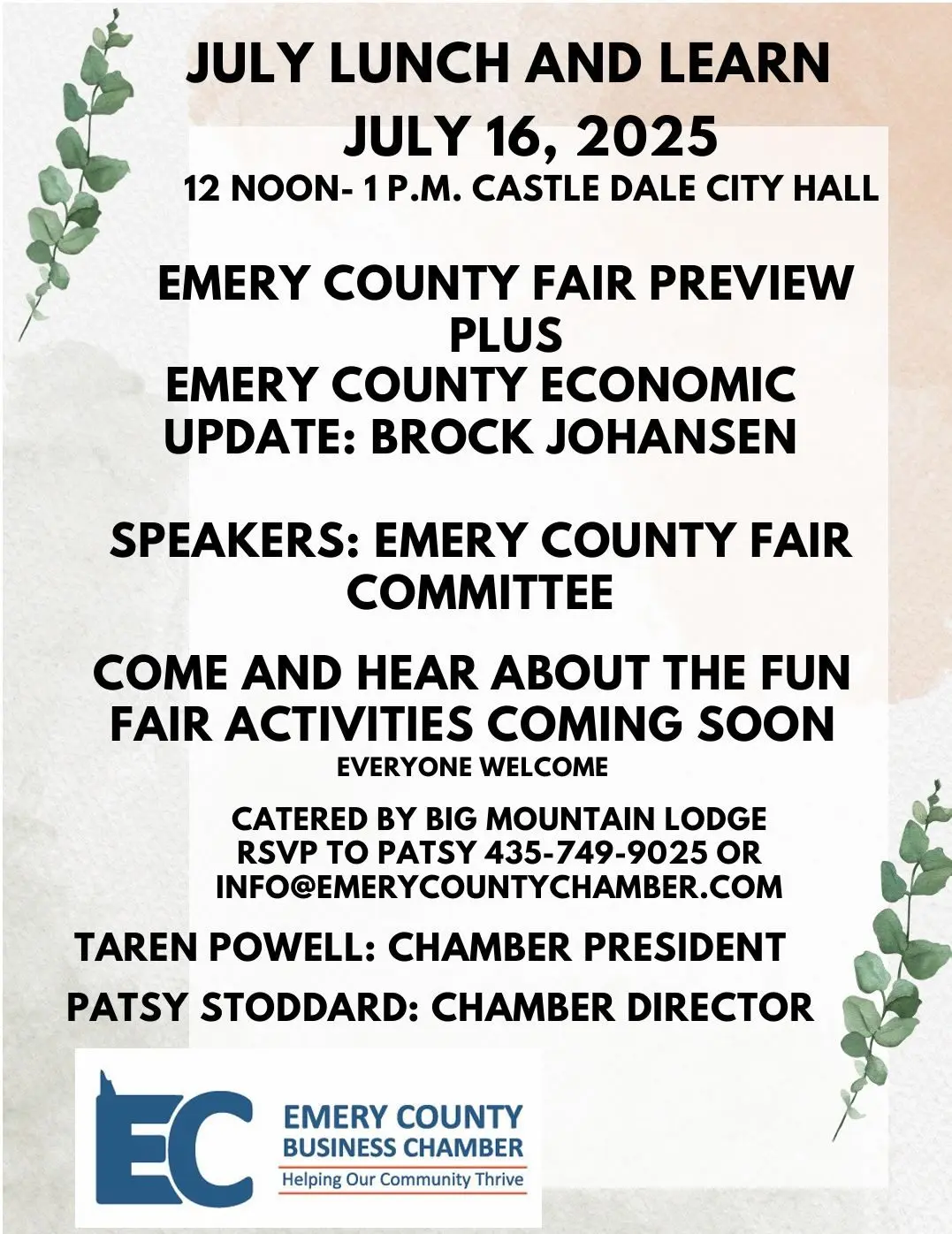 Emery County Business Chamber July Lunch & Learn