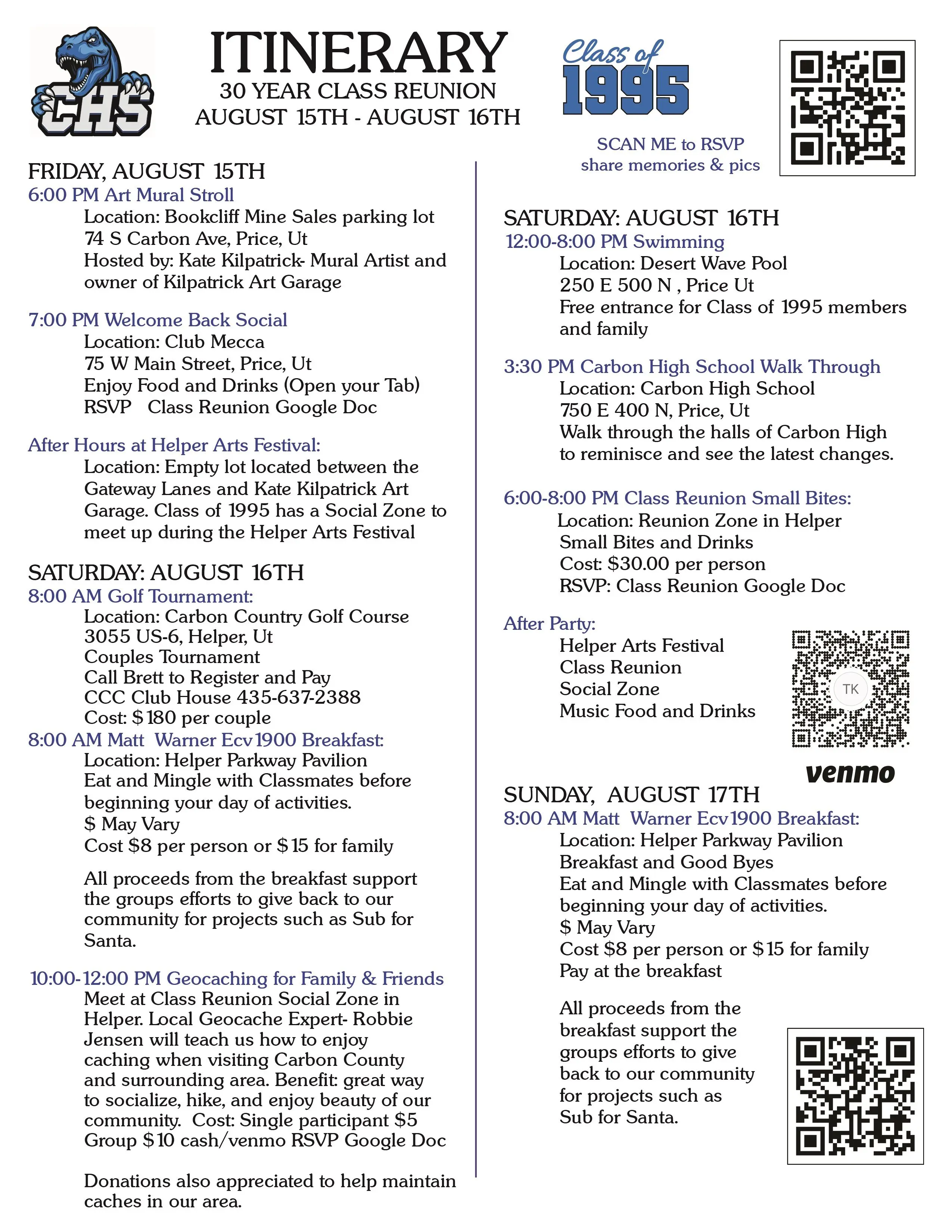 Carbon High Class of 1995 – 30 Year Class Reunion