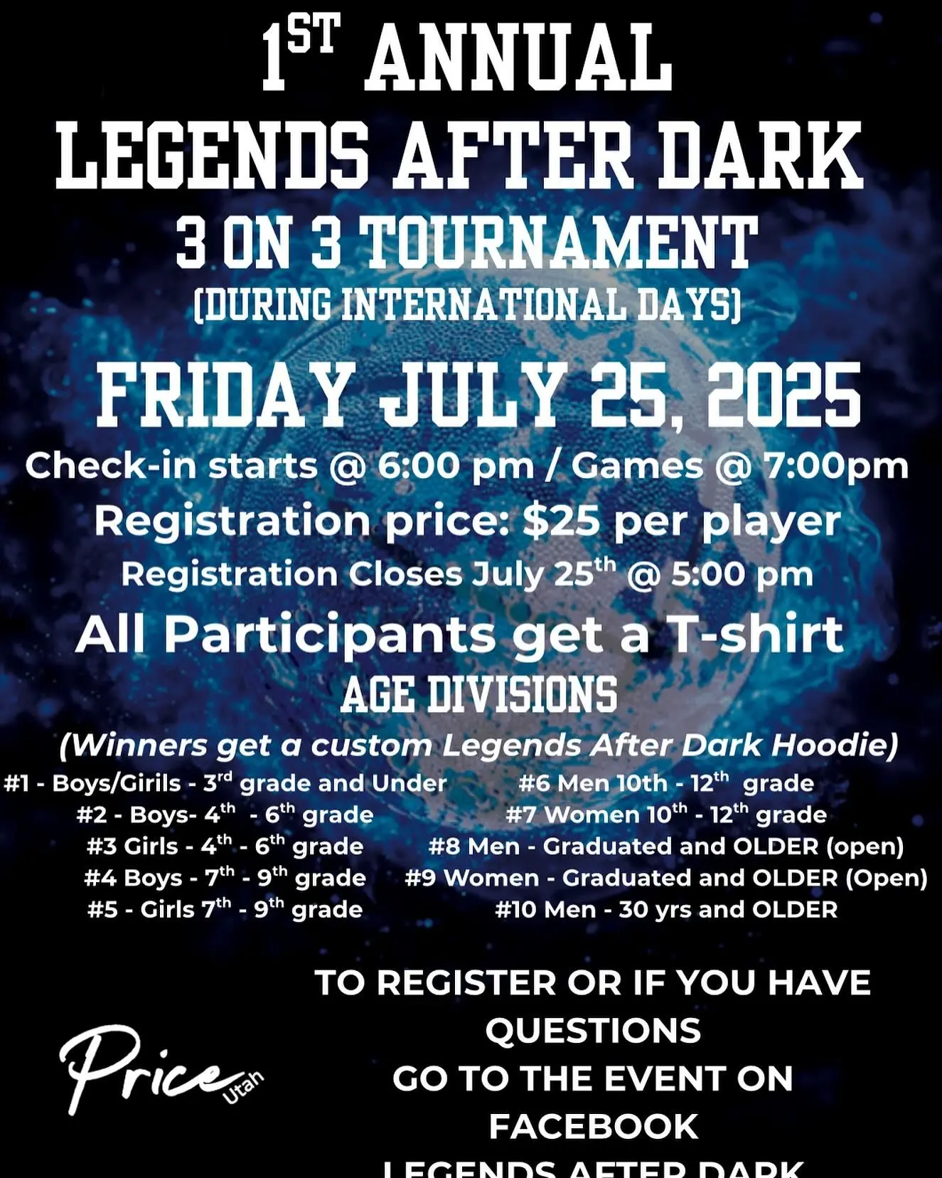 1st Annual Legends After Dark 3 on 3 Basketball Tournament