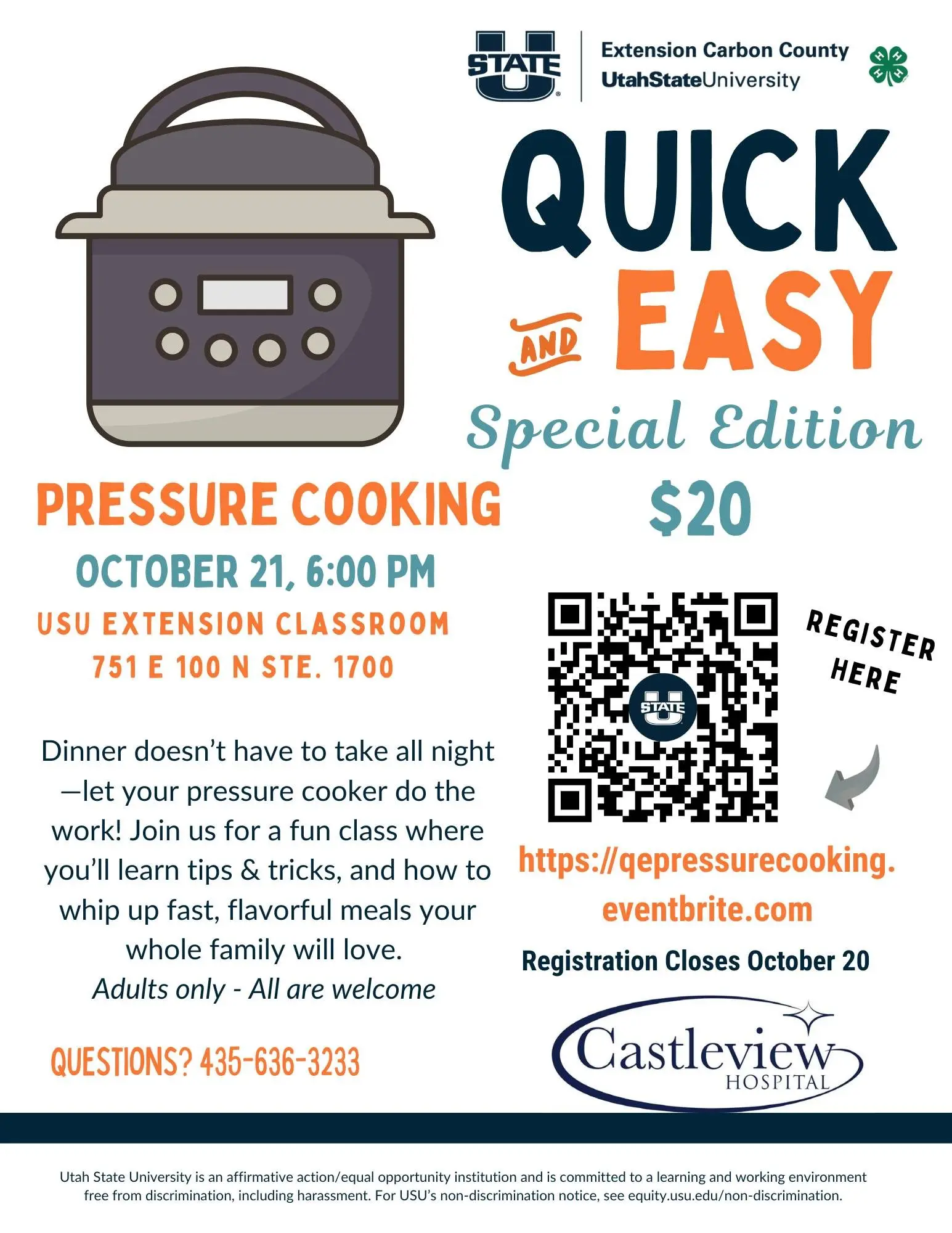 USU Extension Quick & Easy Special Edition – Pressure Cooking