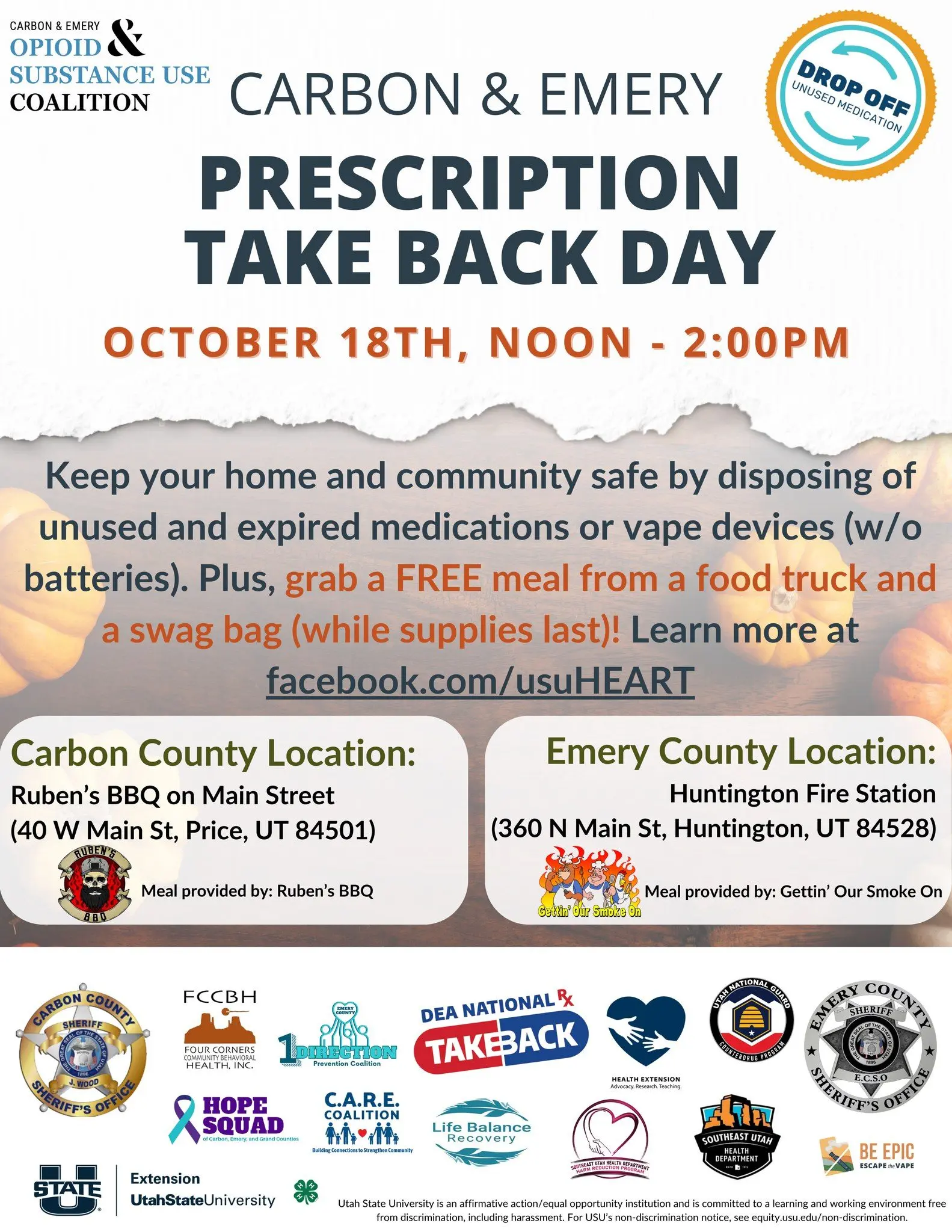 Carbon & Emery Prescription Take Back Day