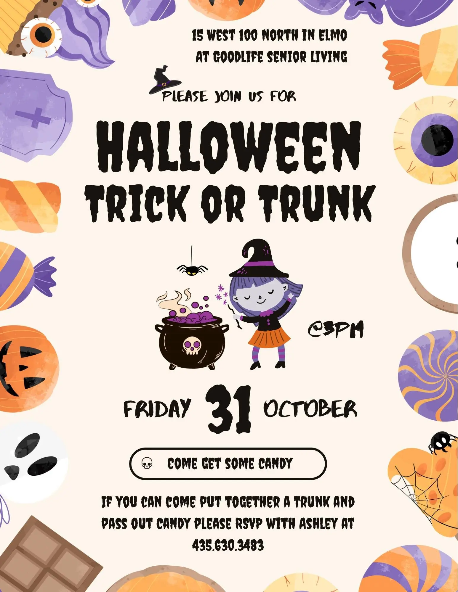 Goodlife Senior Living in Elmo hosting Halloween Trick or Trunk