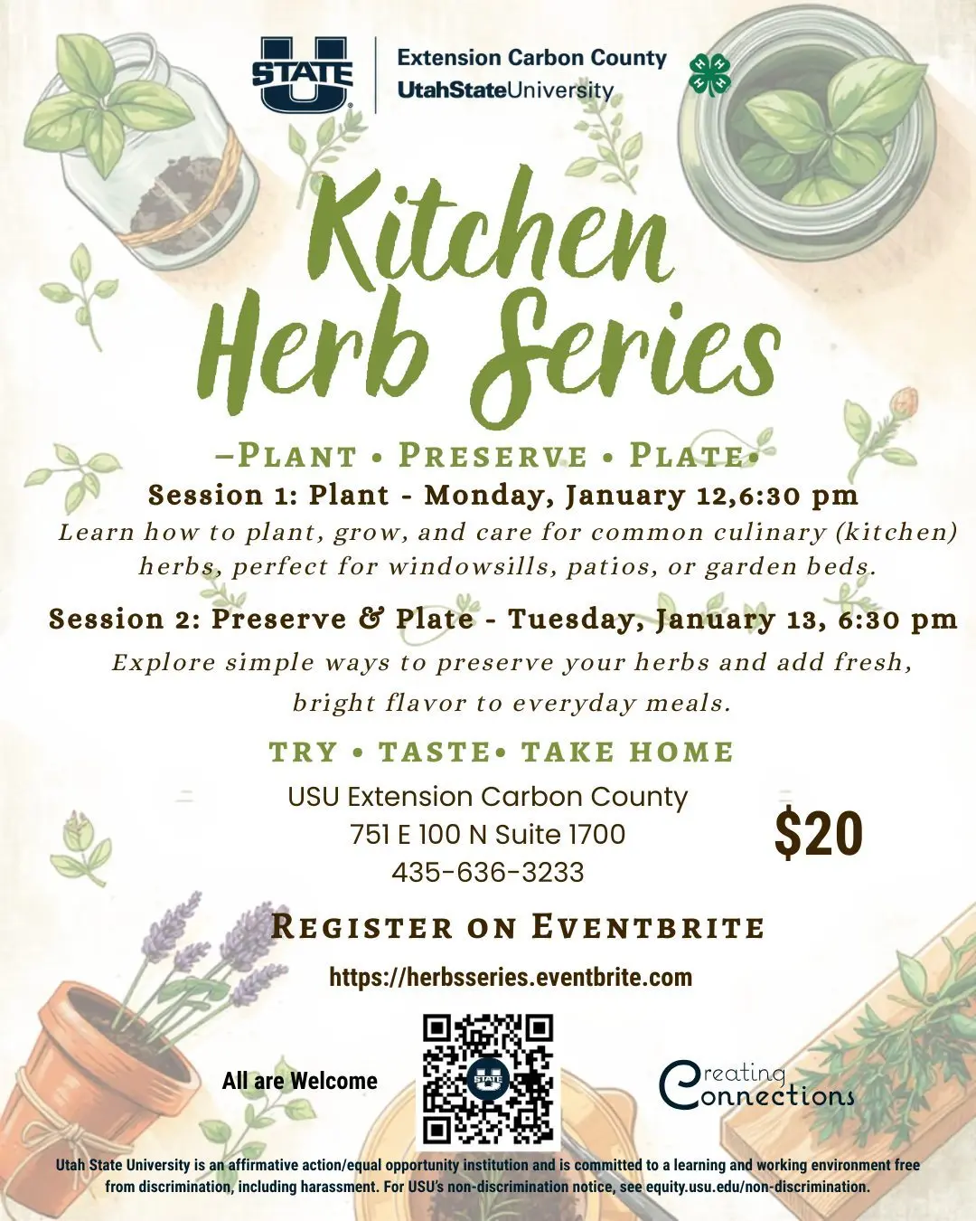 USU Extension presents Kitchen Herb Series