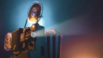 vintage-film-projector-and-film-screening