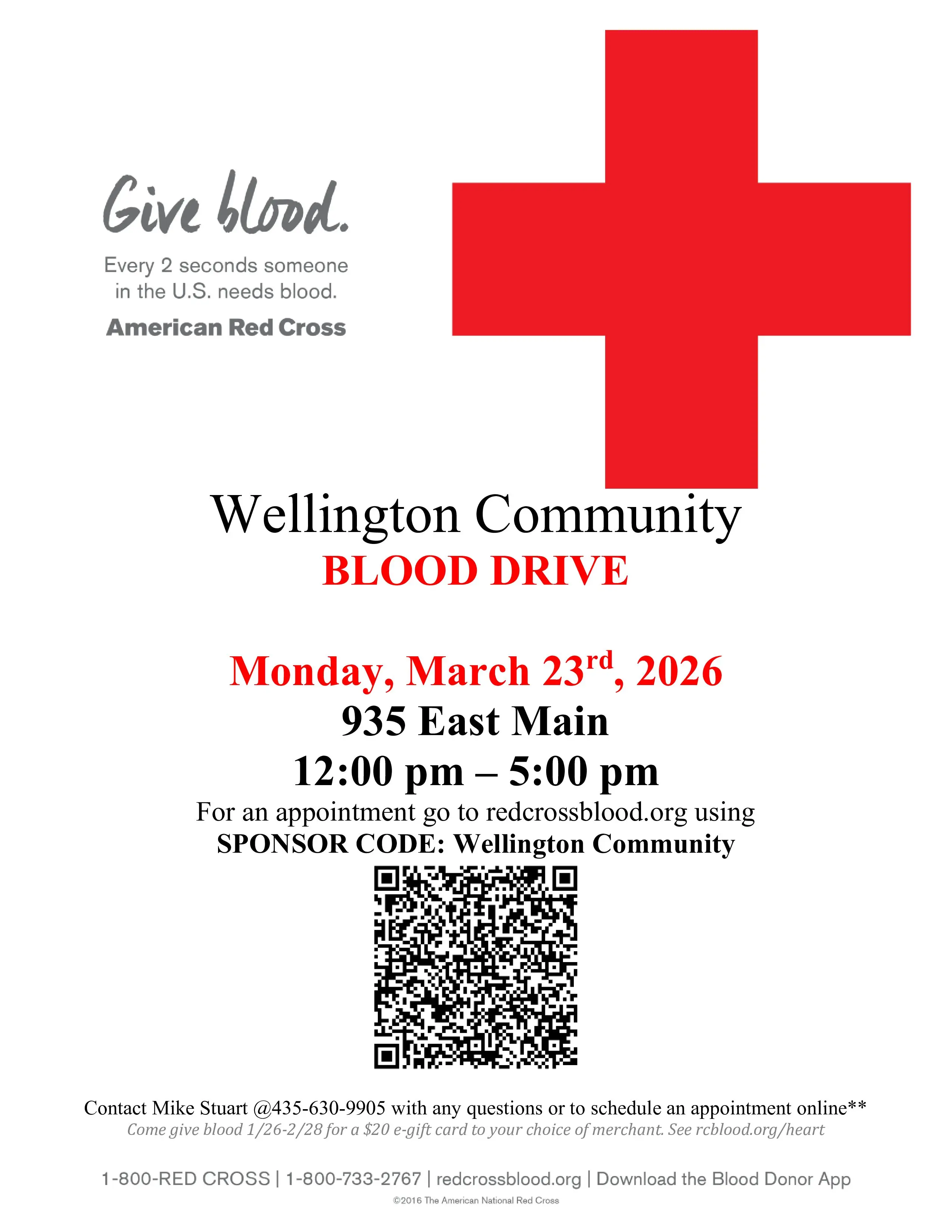Wellington Community Blood Drive