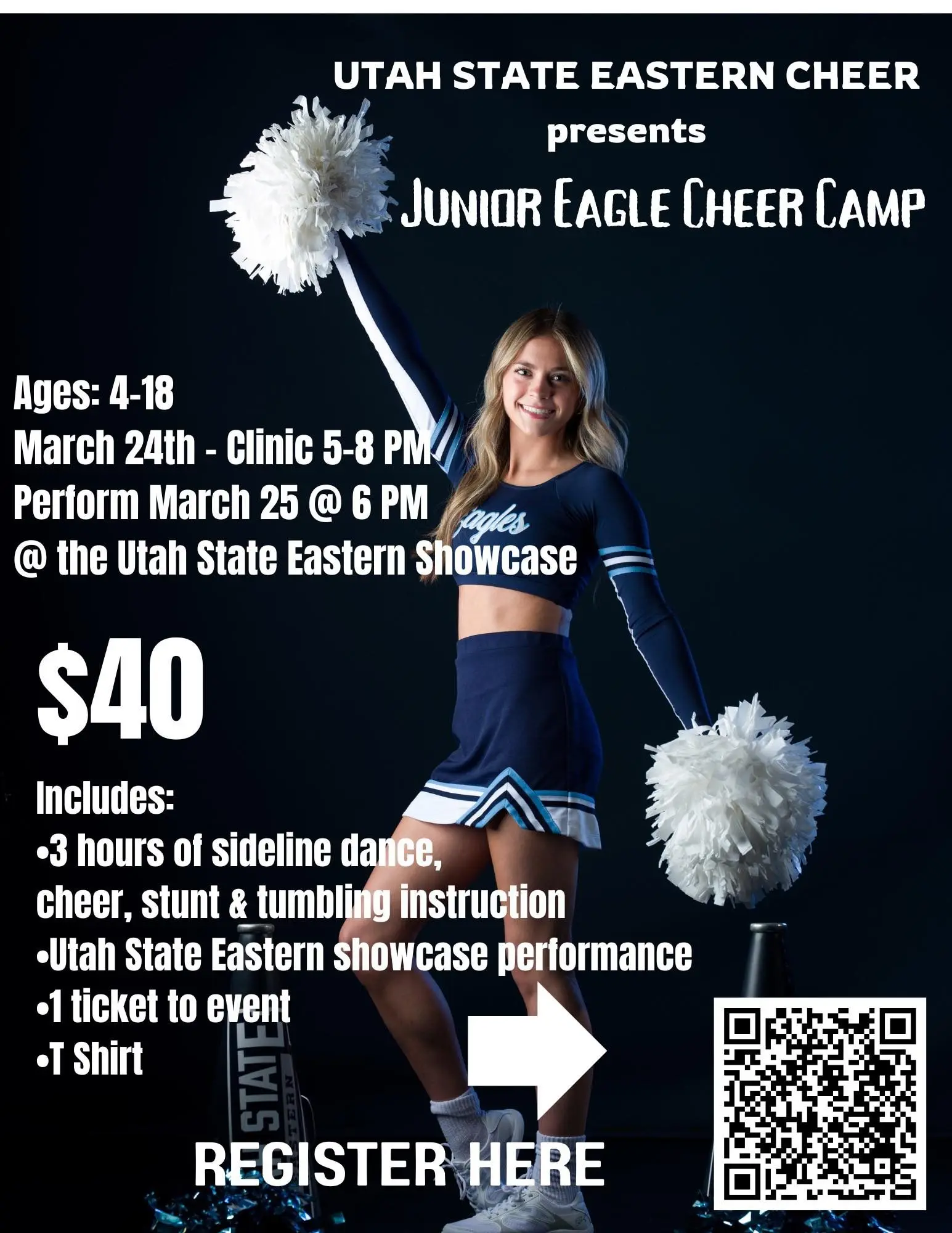 Utah State Eastern Cheer presents Junior Eagle Cheer Camp