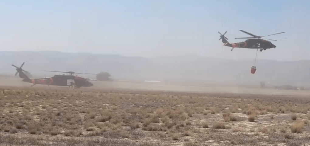Blackhawk Helicopters assist in combatting Black Canyon fire as blaze sits at over 2,000 acres in size