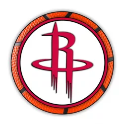 Houston Rockets emblem; American professional basketball team based in Houston^ Texas.
