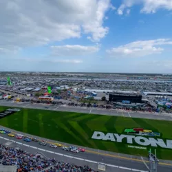 Daytona Beach^ FL^ USA: The field comes to the green flag for the start of the NASCAR Cup Series at the Daytona International Speedway in Daytona Beach^ FL^ USA. February 19^ 2023