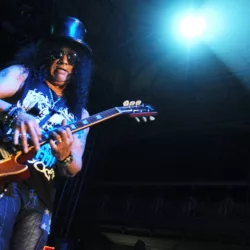 Guitarist Saul Hudson alias Slash during performance in Prague^ Czech republic^ February 11^ 2013