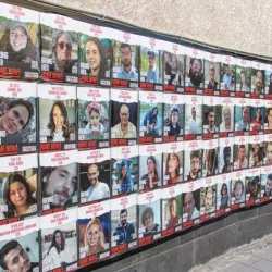 Israeli civilians gathered in solidarity for the missing and kidnapped Israeli people^ and demanding to bring the hostages home now from Gaza war. Tel Aviv^ Israel - November^ 2023