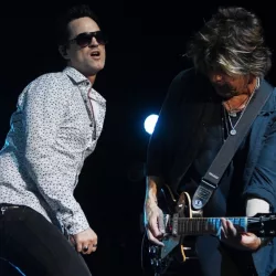 Vocalist Jeff Gutt and guitarist Dean DeLeo^ from the band Stone Temple Pilots^ during a show at Km de Vantagens Hall in the city of Rio de Janeiro. Rio de Janeiro^ February 15^ 2019.