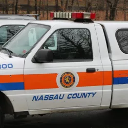 Nassau County Police Department Public Service Unit car in Bethpage^ NY. BETHPAGE^ NEW YORK - APRIL 10^ 2016