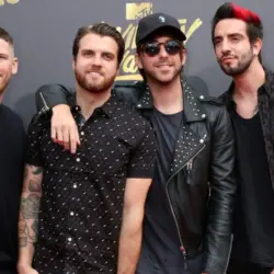All Time Low^ Zack Merrick^ Rian Dawson^ Alex Gaskarth. Jack Barakat at the MTV Movie and Television Awards on the Shrine Auditorium on May 7^ 2017 in Los Angeles^ CA